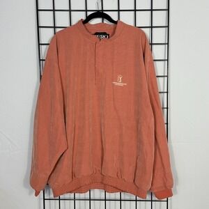 Vintage 90s Zero Restriction Golf Pullover Mens XXL Orange 1/4 Snap Four Seasons